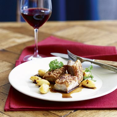 Confit Of Pork Belly With Sweet And Sour Potatoes Recipe
